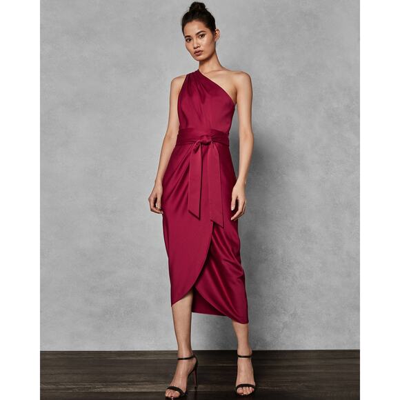 Ted Baker Dresses & Skirts - Ted Baker Gabie One Shoulder Dress Red Sz 4-6 Formal *No sash*